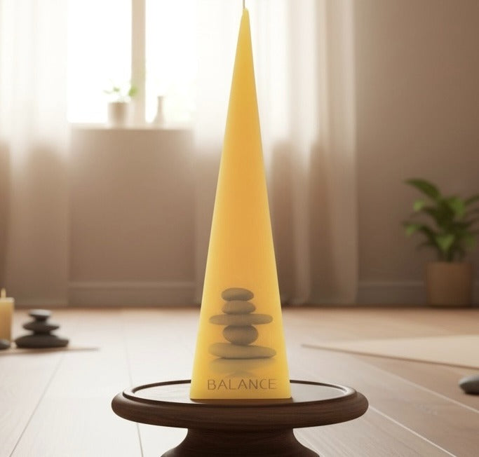Beeswax Pyramid Candles | Natural Hand-poured 100% Pure USA Beeswax - Eco-Friendly