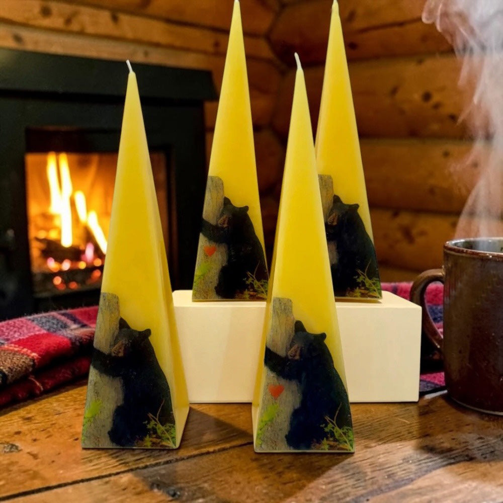 Beeswax Bear Hug Candles | Natural Hand-poured 100% Pure USA Beeswax - Eco-Friendly Gift