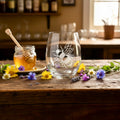 Hand Etched Wine Glass - Botanical Minimal Designs - Hand-etched Glass Gift