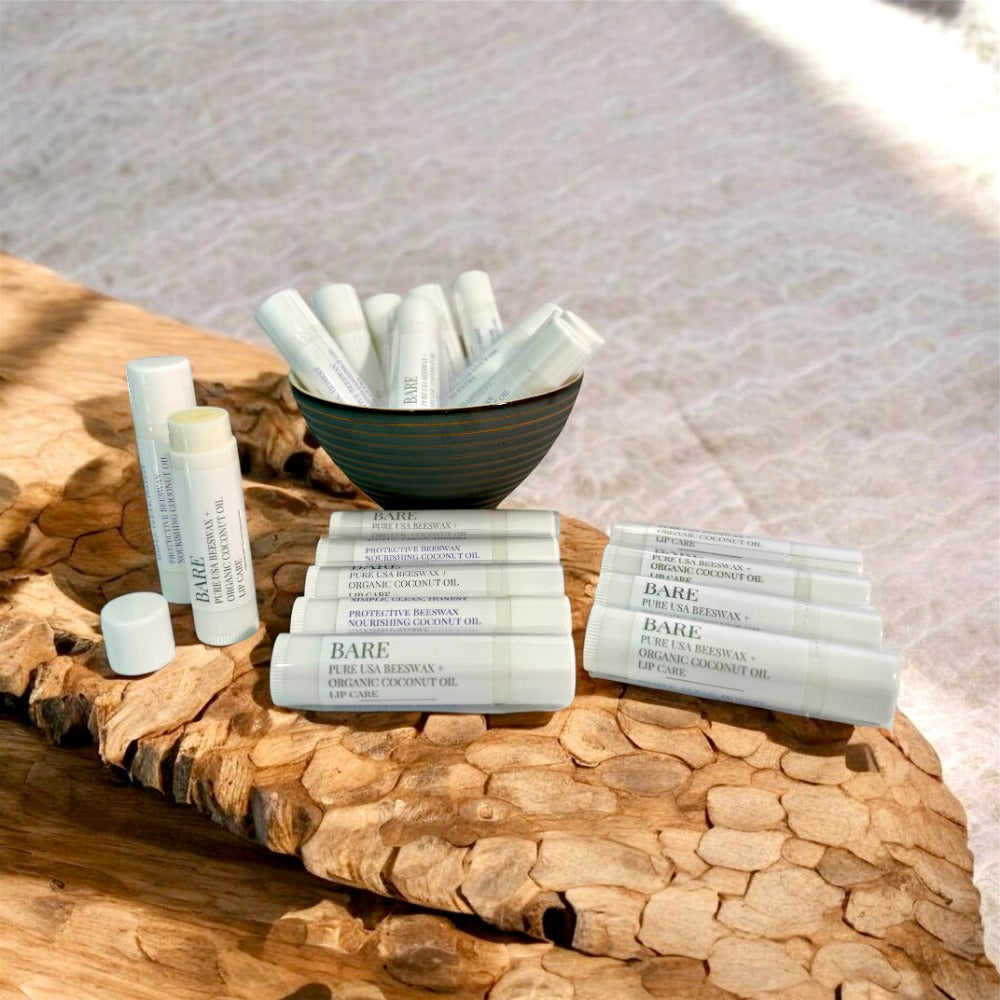 BARE Natural  Lip Care - Clean Beeswax Lip Balm - Simple Hydration