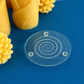 Hand Etched Glass Candle Plate - Minimal Design   Hand-etched