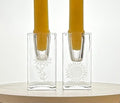 Hand Etched Taper Candleholders - Botanical Minimal Design   Hand-etched Home Decor