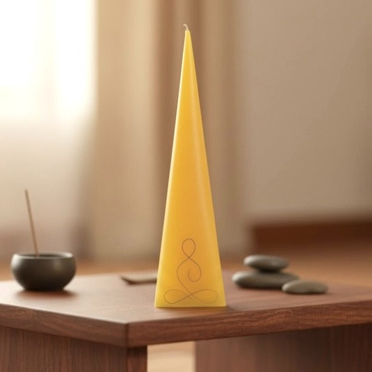 Beeswax Pyramid Candles | Natural Hand-poured 100% Pure USA Beeswax - Eco-Friendly
