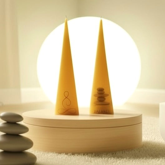 Beeswax Pyramid Candles | Natural Hand-poured 100% Pure USA Beeswax - Eco-Friendly